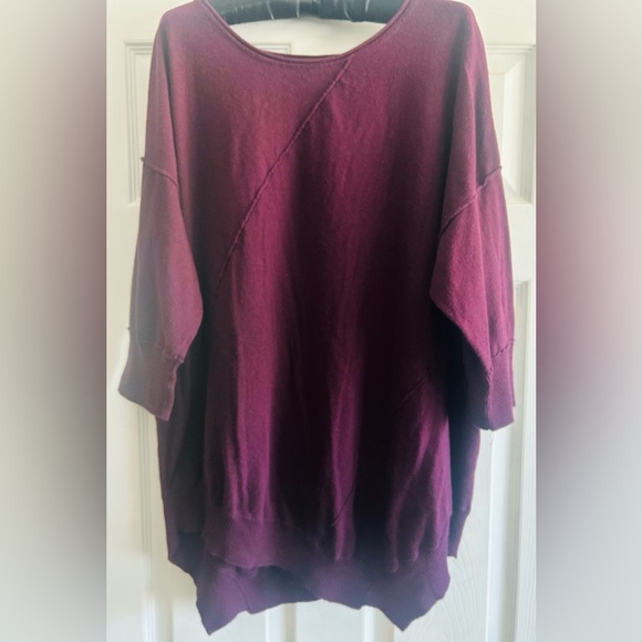 COVINGTON PLUS 2X PURPLE ASYMMETRICAL TUNIC LIGHTWEIGHT SWEATER TOP - Picture 1 of 3
